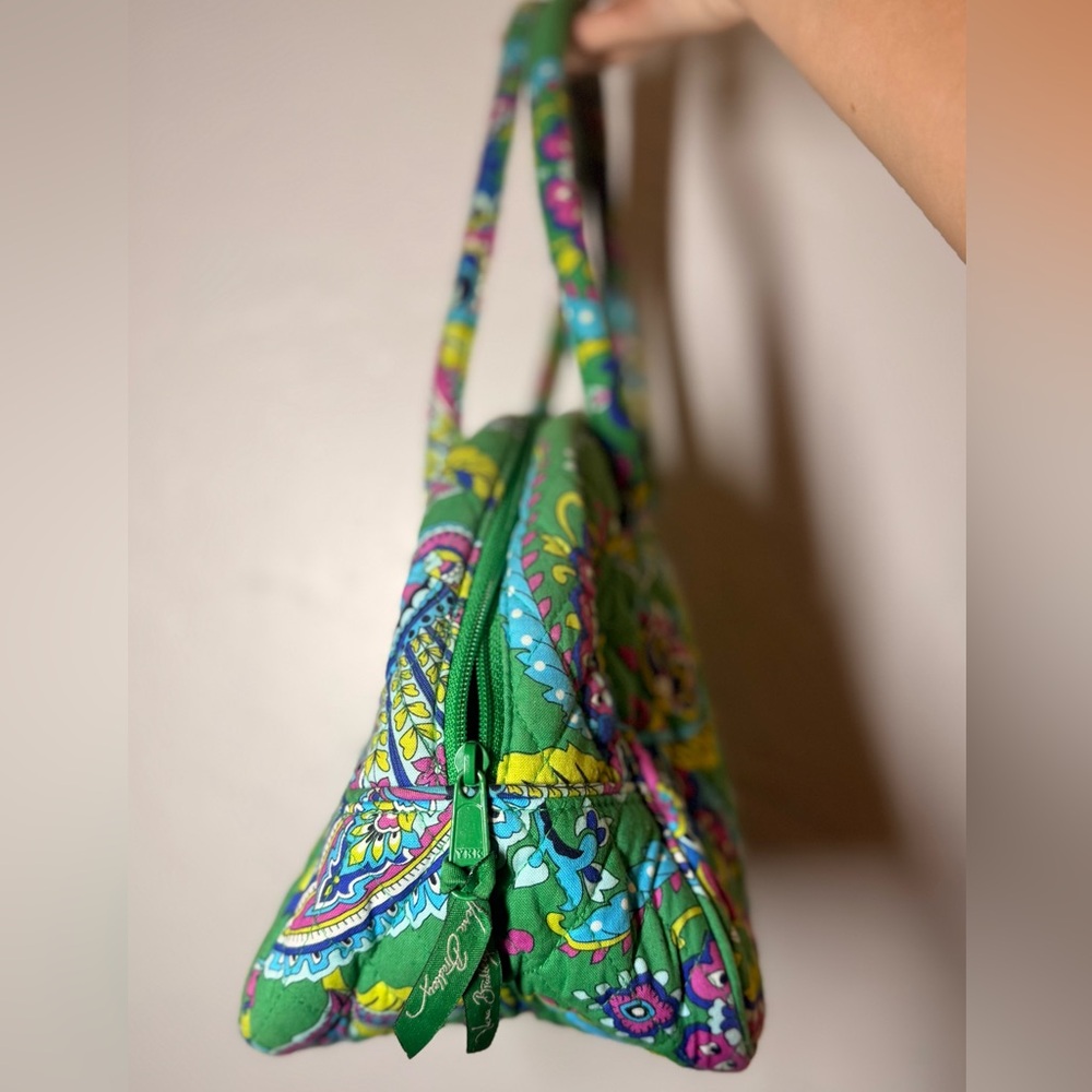 Vintage Vera Bradley Emerald Paisley Pattern Bowler Style Purse - Picture 6 of 11